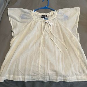 Gap gauzy white top women’s large petite